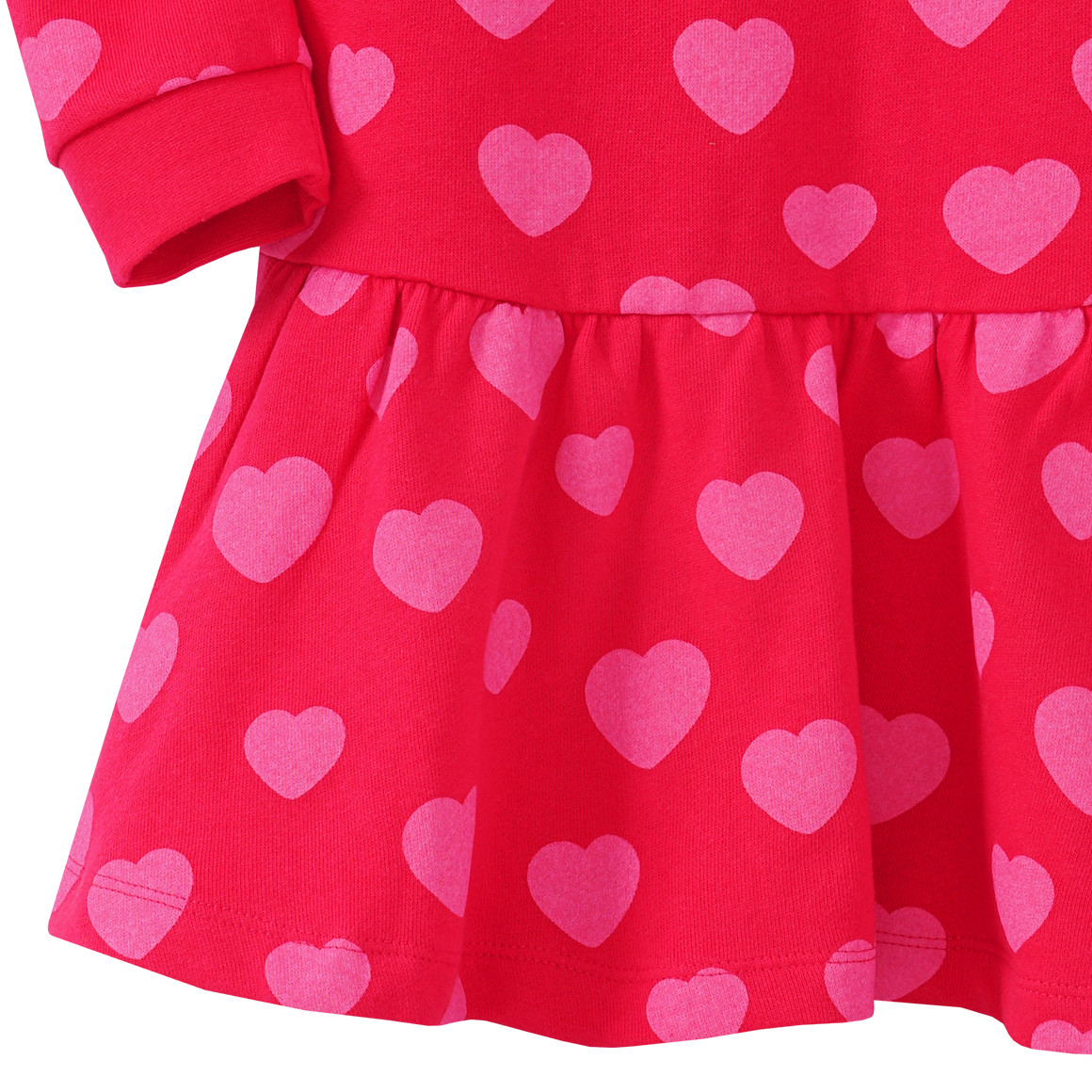 Mädchen Sweatkleid mit Herz-Print
