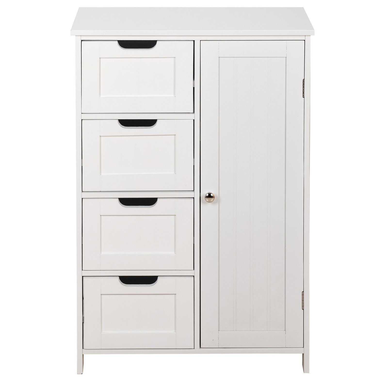 MIADOMODO Badkommode Badezimmerschrank - Weiß, MDF, Verstellbare Regalebenen, 55x30x82cm