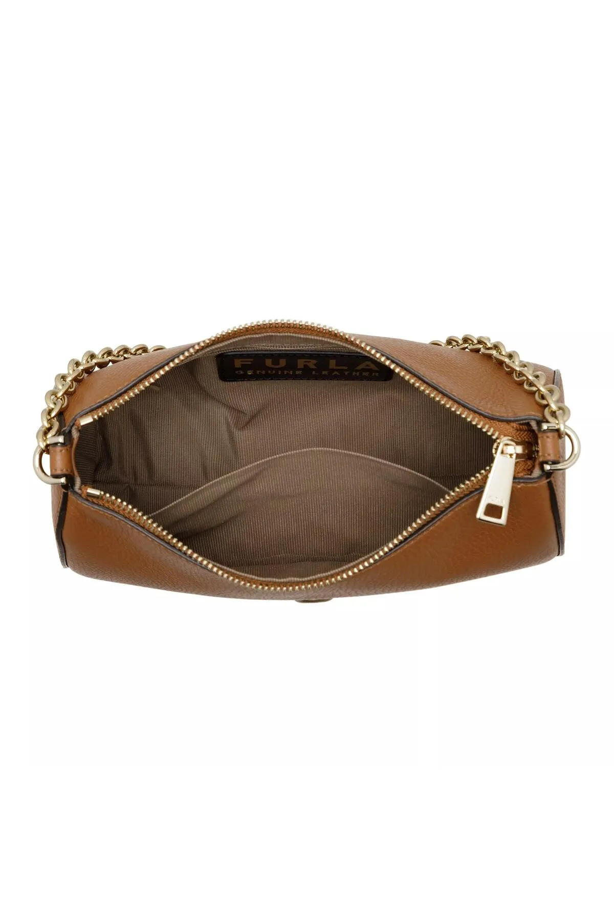 FURLA  Primula Mini C.Body Doppelgurt Cognac H+Metall Taupe