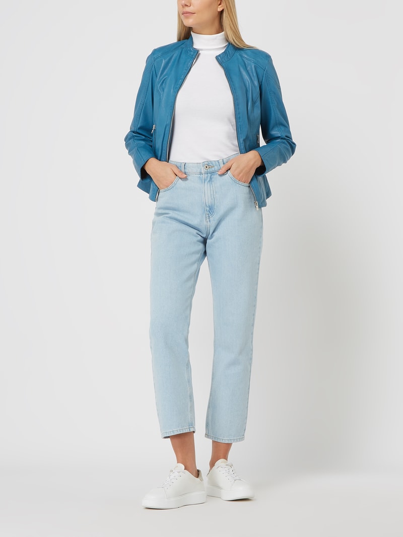 Lederjacke im Biker-Look Modell 'Ylvi' in blau