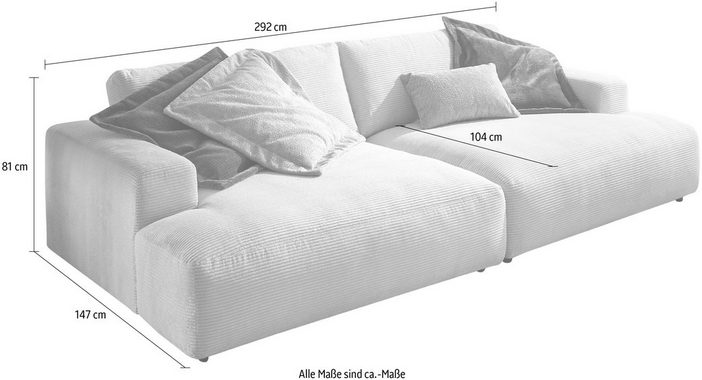 GALLERY M branded by Musterring Loungesofa Lucia, Cord-Bezug, Breite 292 cm