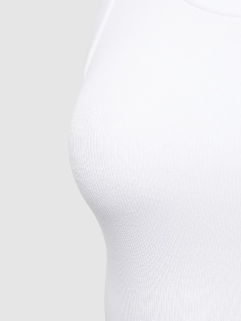 Tanktop mit Feinripp Modell 'PURE RIB' in weiß