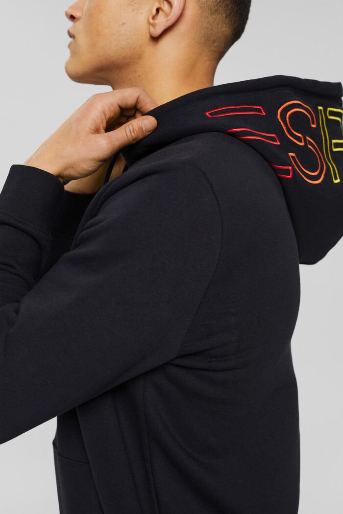 Hoodie mit Logostickerei, Baumwoll-Mix