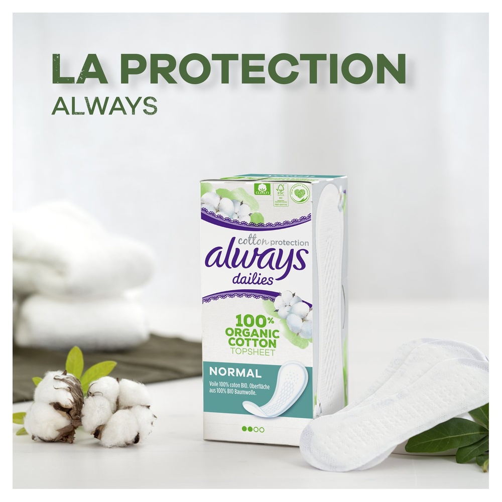 always Always Dailies Protège-Slips, 0% Colorant & Parfum x28 Protège-Slips