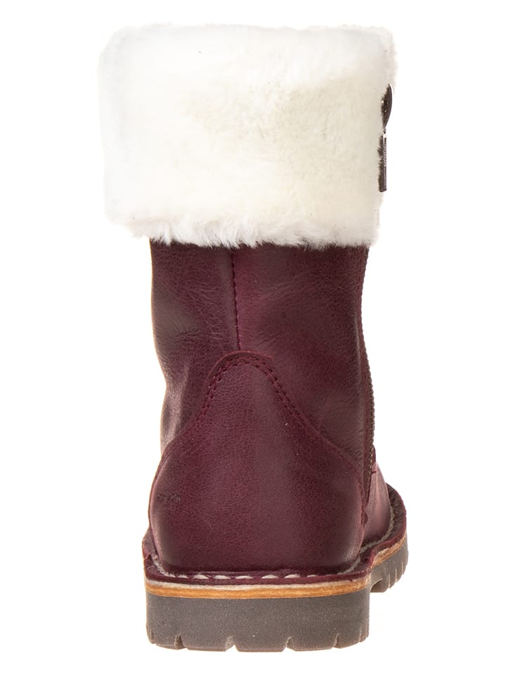 POM POM Leder-Winterboots in Bordeaux günstig kaufen