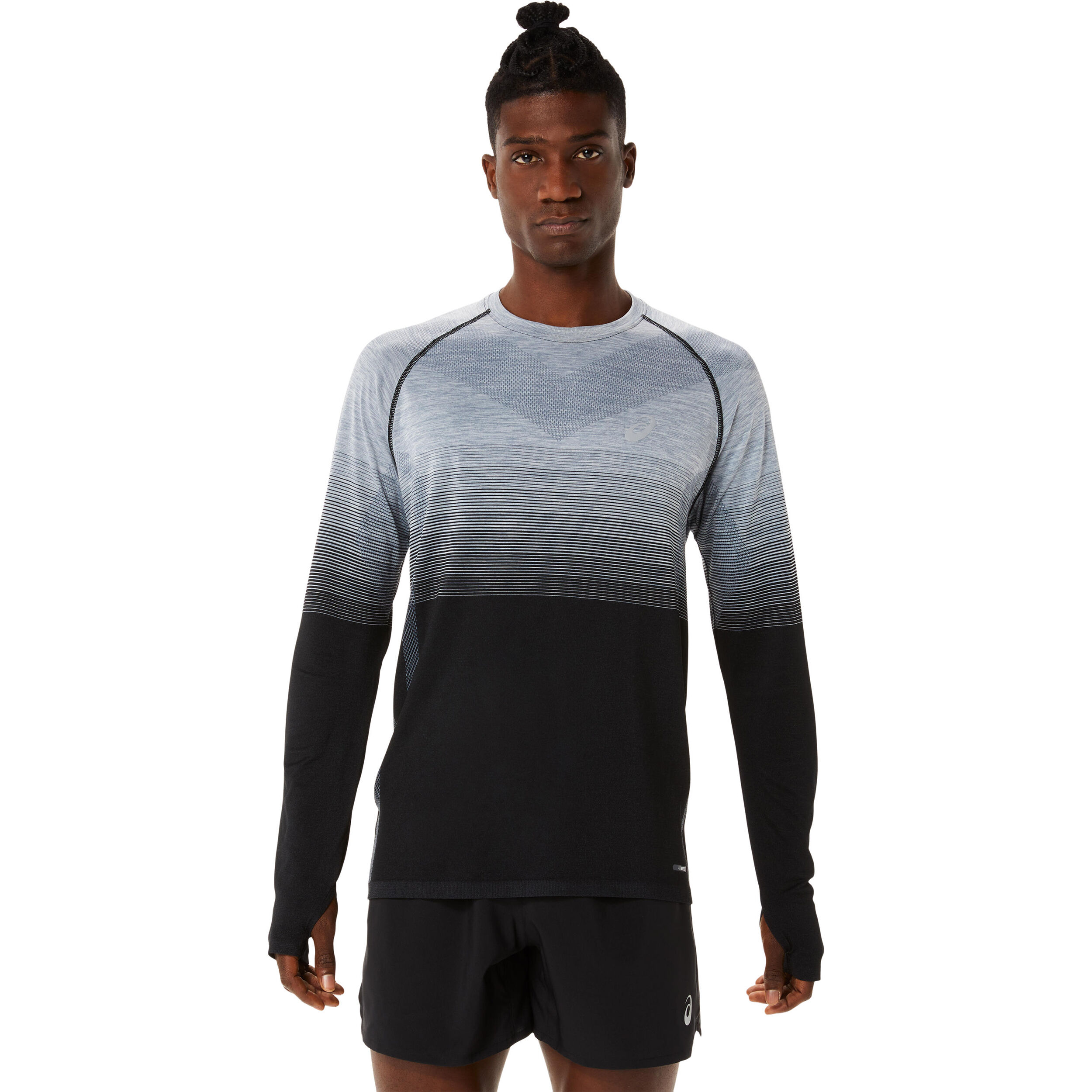 Seamless Lauftop Herren - Schwarz, Grau