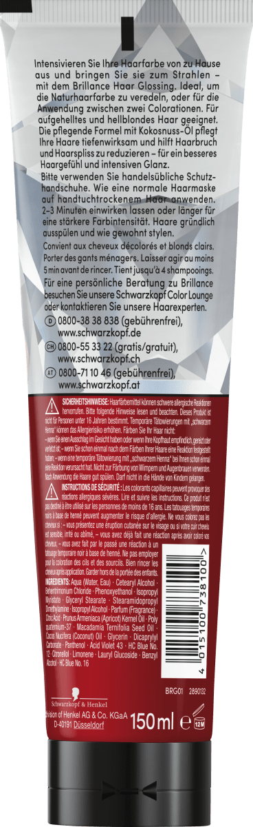 Farb-Glanzbehandlung Glossing Kühles Blond, 150 ml