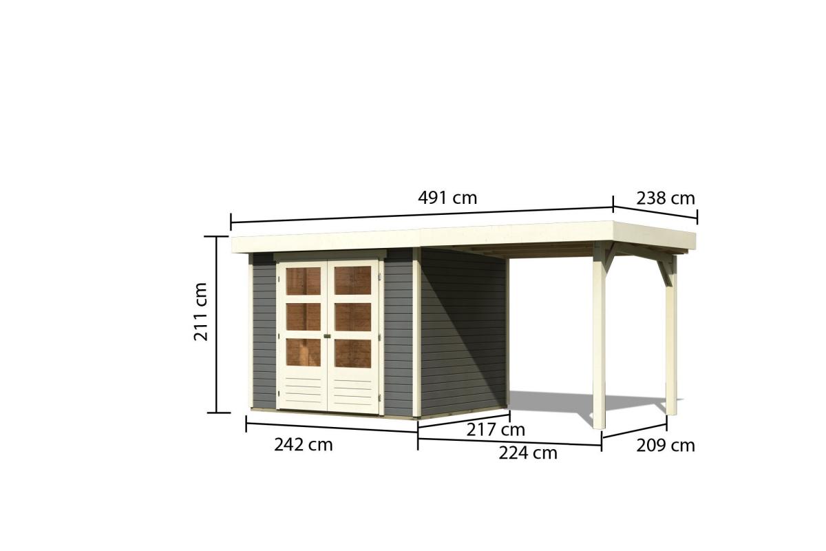 Woodfeeling Gartenhaus Ekenis 3 terragrau