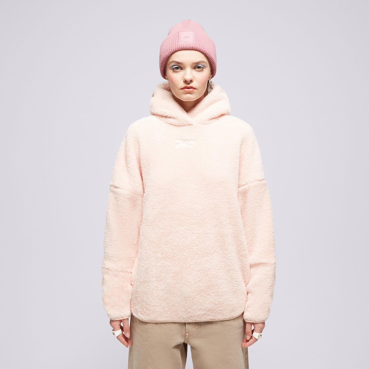 REEBOK HOODIE LUX COZY PLUSH Pudrowy ro