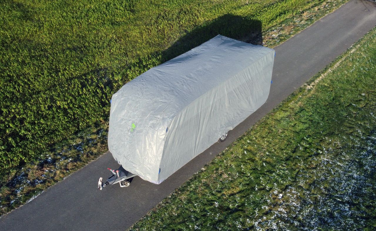 Green Yard GreenYard® Abdeckplane für Wohnwagen oder Wohnmobile Größe XL 670 x 250 x 220 cm