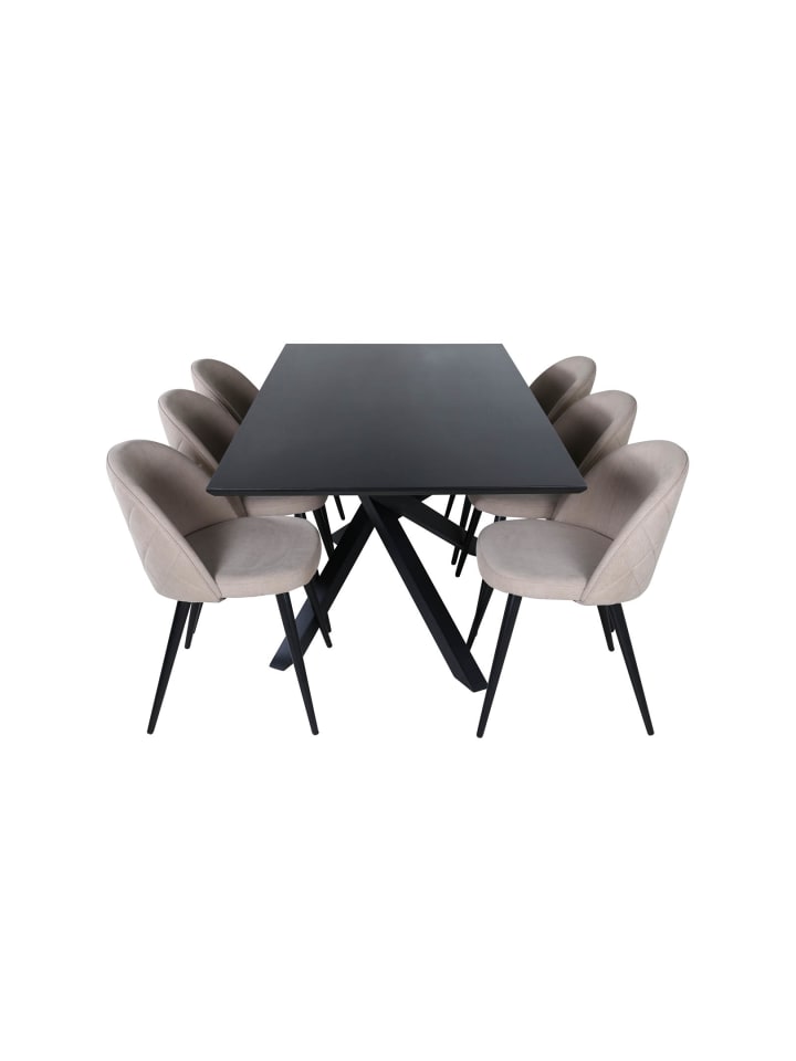 ebuy24 Essgruppe PiazzaBLBL (7-teilig) Schwarz 90 x 180 cm günstig kaufen onesize