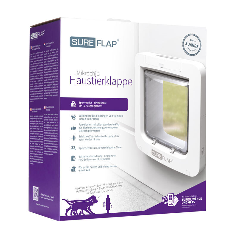 SureFlap Klappen & Türen SureFlap Sure Flap Mikrochipgesteuerte Haustierklappe weiß
