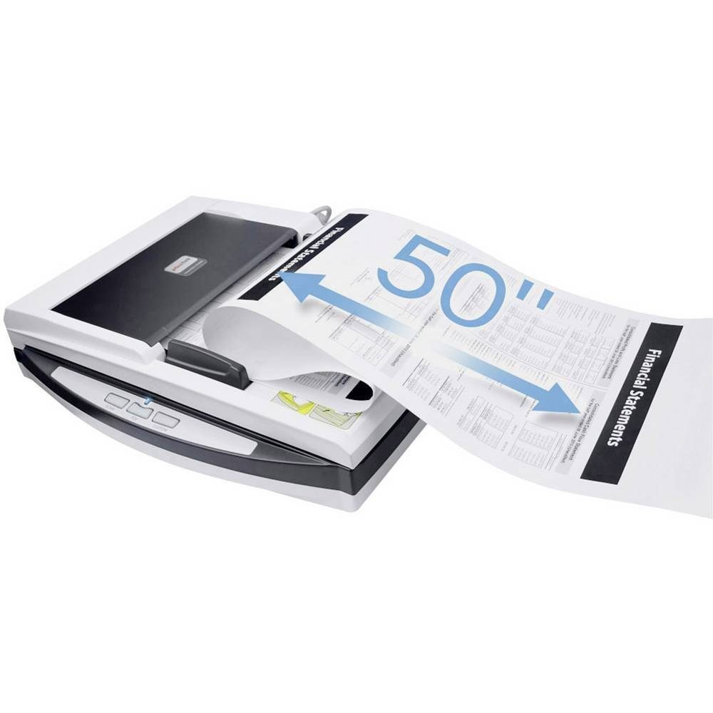 Plustek Duplex-Dokumentenscanner mit Flachbetteinheit Dokumentenscanner, (Kombination Flachbett + Einzug)