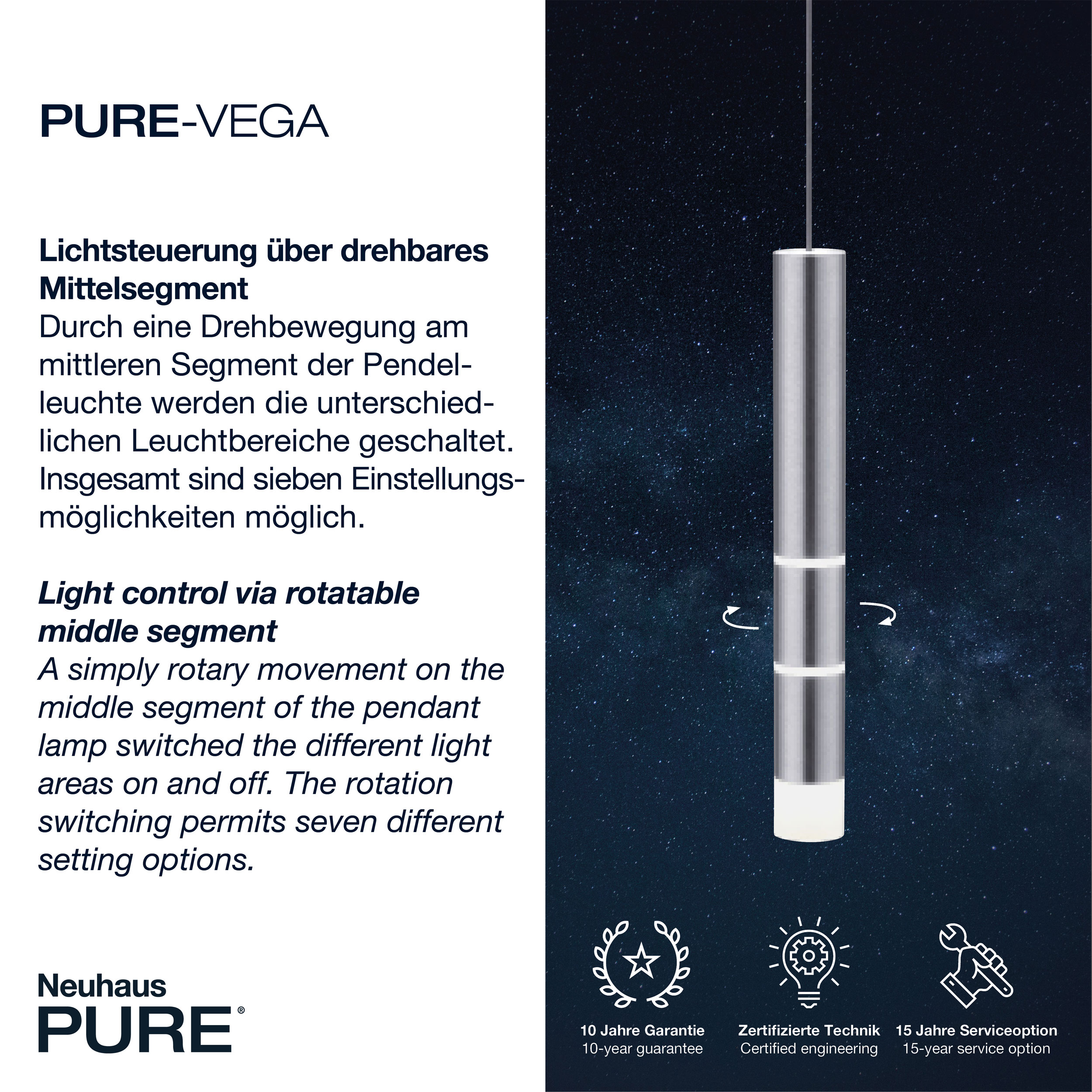 PURELED-Pendelleuchte 12flg