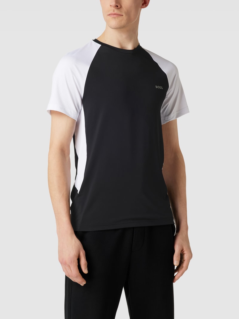 T-Shirt mit Mesh-Details Modell 'Active' in schwarz