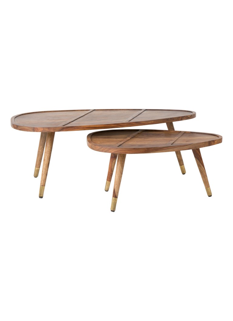 Set de 2 măsuțe de cafea decorative din lemn Dutchbone