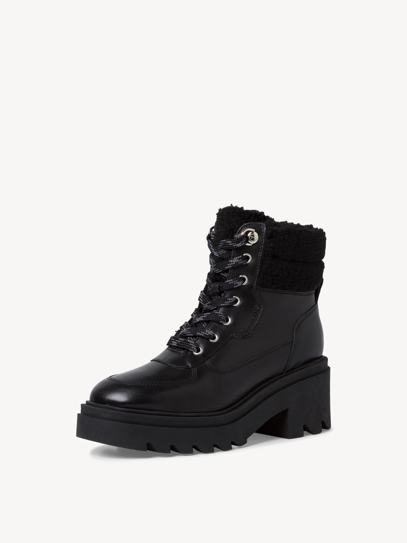 Bottine en cuir - noir doublure chaude