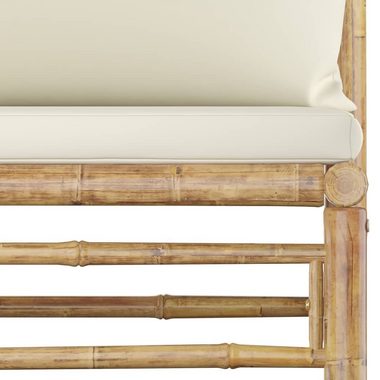 vidaXL Loungesofa 2-tlg. Garten-Lounge-Set mit Kissen Cremeweiß Bambus, 1 Teile