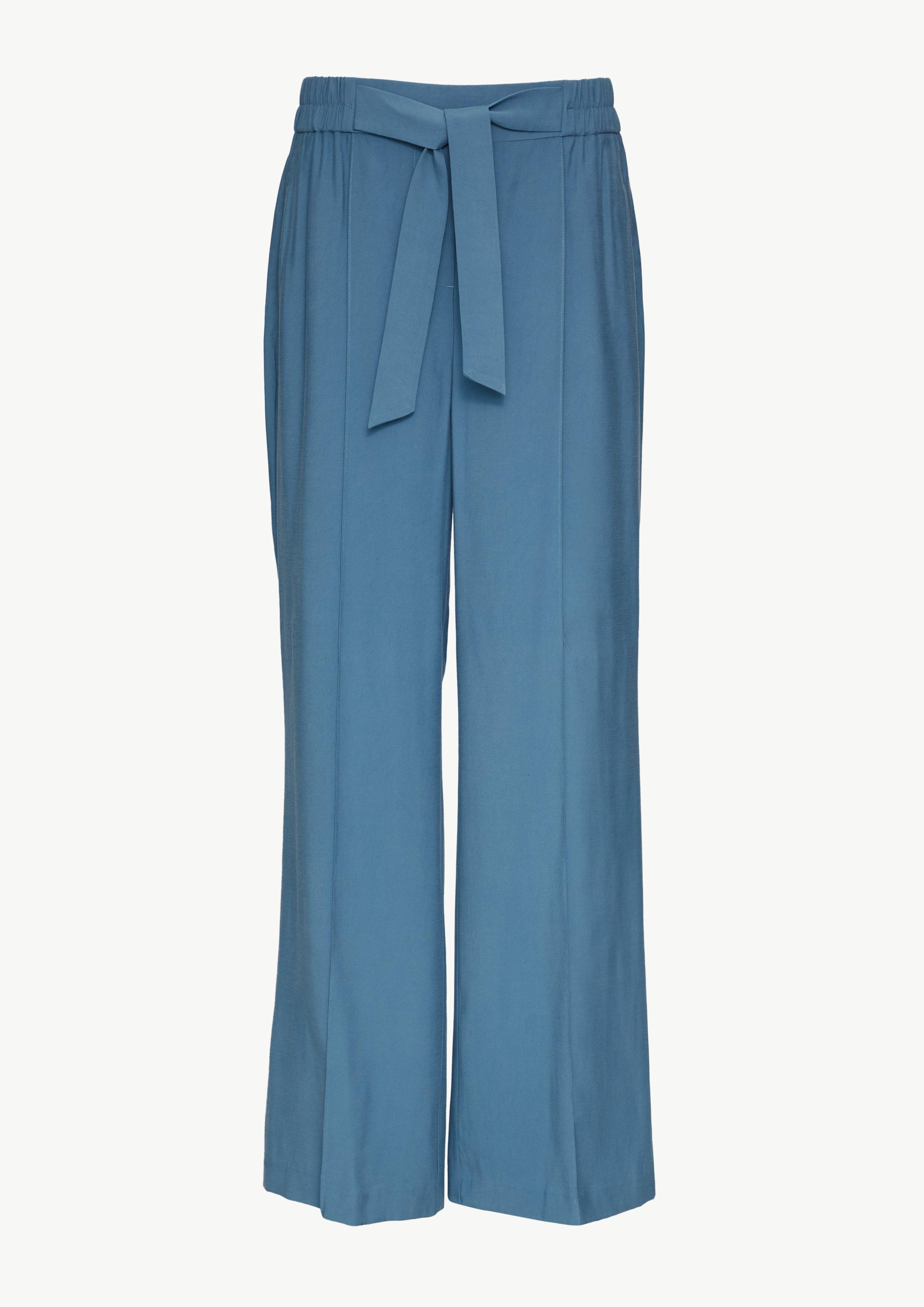 High Waist-Schlupfhose mit Piquestruktur - royalblau