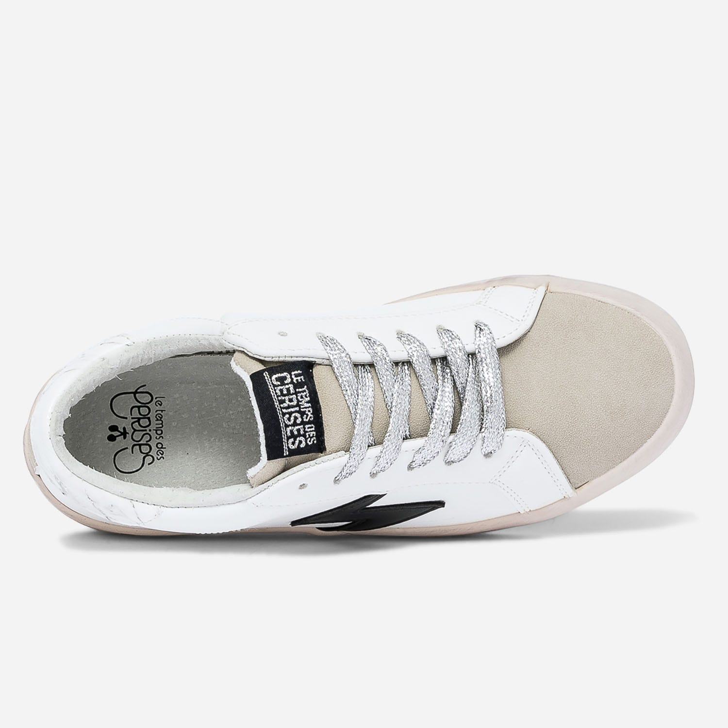 Tennis LE TEMPS DES CERISES blanc et beige