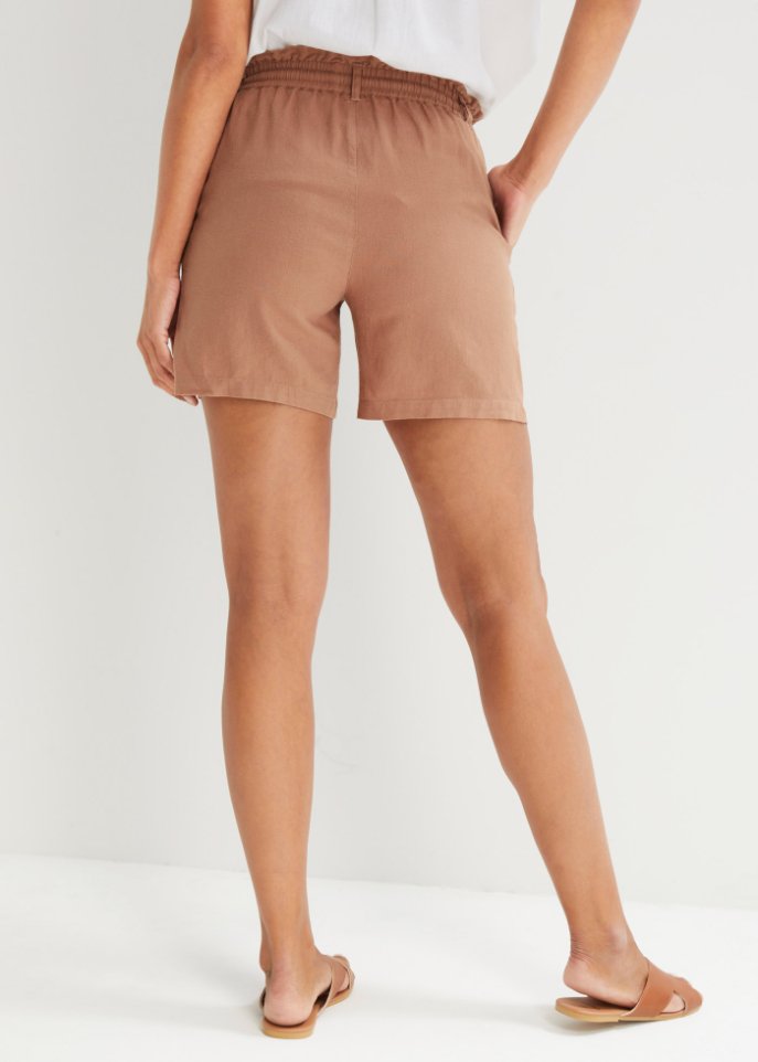 Leinen-Paperbag-Shorts