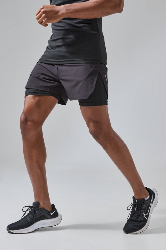 Man Active 2-in-1 Shorts mit extremem Schlitz