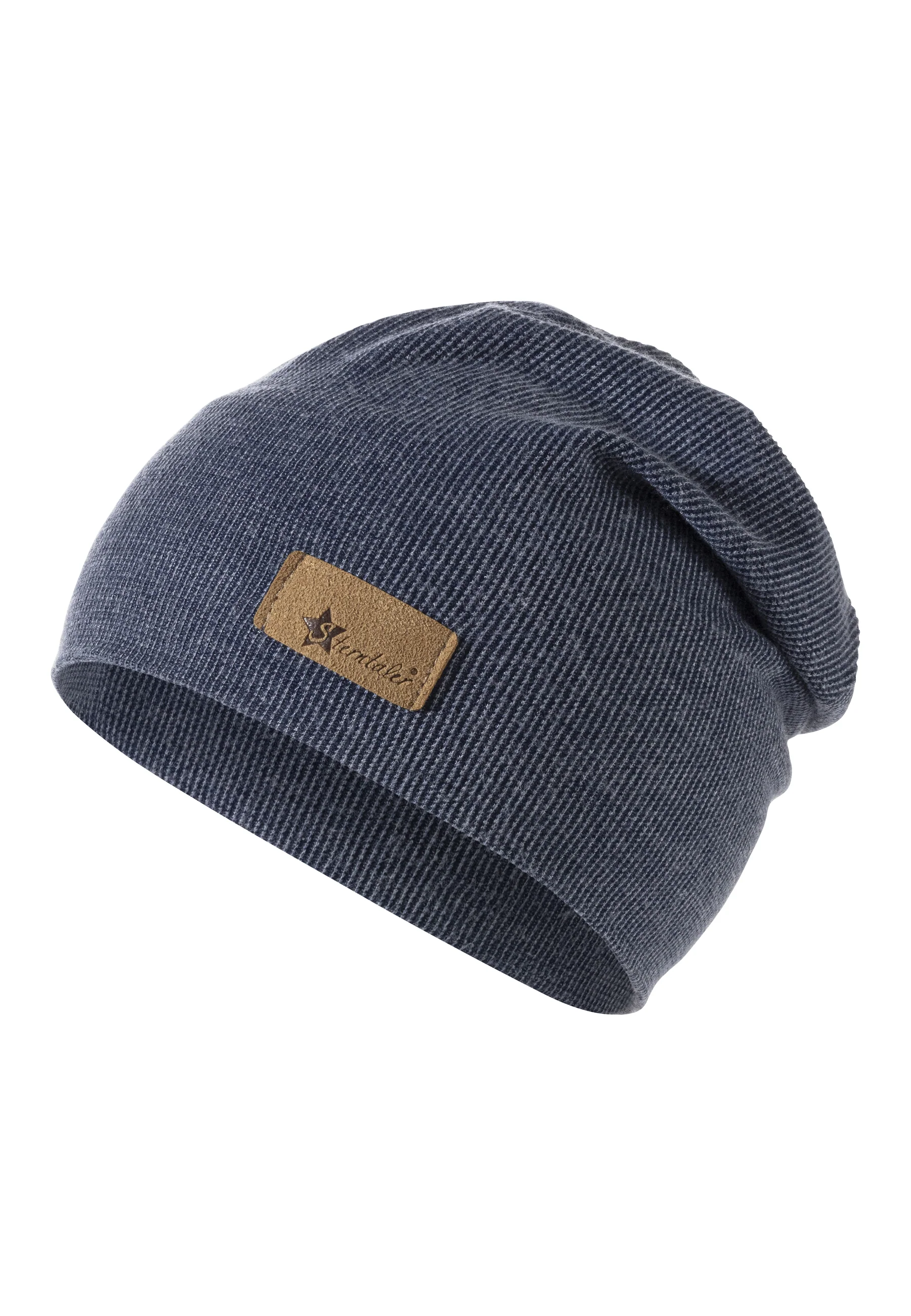 Beanie mit feinem Rippenmuster und Logo-Patch