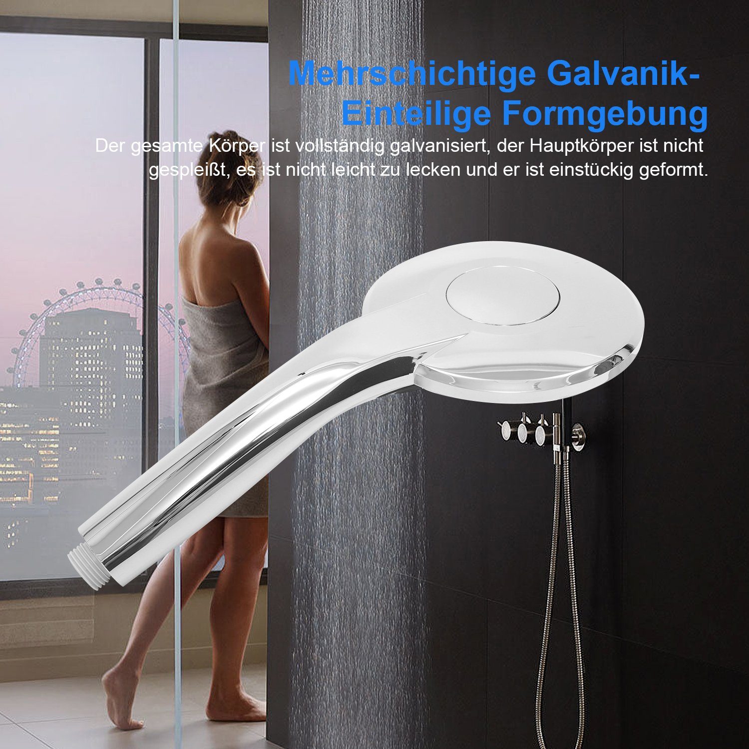 Kpaloft Handbrause, LED Temperaturanzeige Dusche 3 Lichtfarben Wassersparend