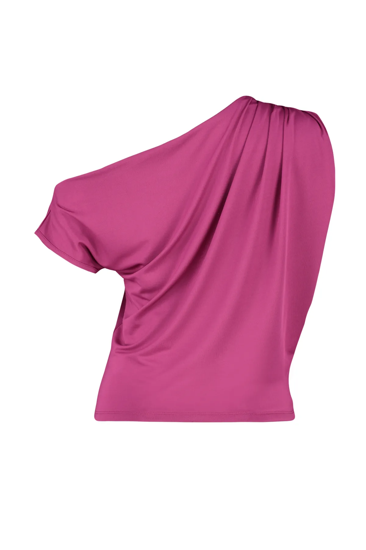 Trendyol Collection  Fuchsia Regular/Normal Fit Asymmetrischer Kragen Ärmellose Stretch-Strickbluse TWOSS24BZ00396