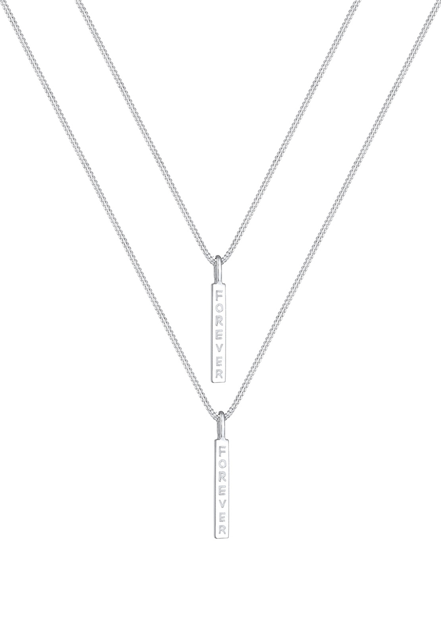 Elli Femme Pendentif Gravure Forever Amis Partenaire Ensemble - (925/1000) Argent