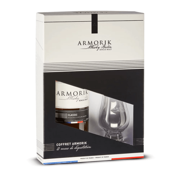 Coffret Armorik Classic Bio + 2 Verres 46%