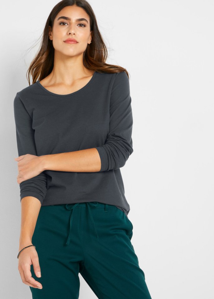 Langarmshirt mit Rundhalsausschnitt (2er Pack)