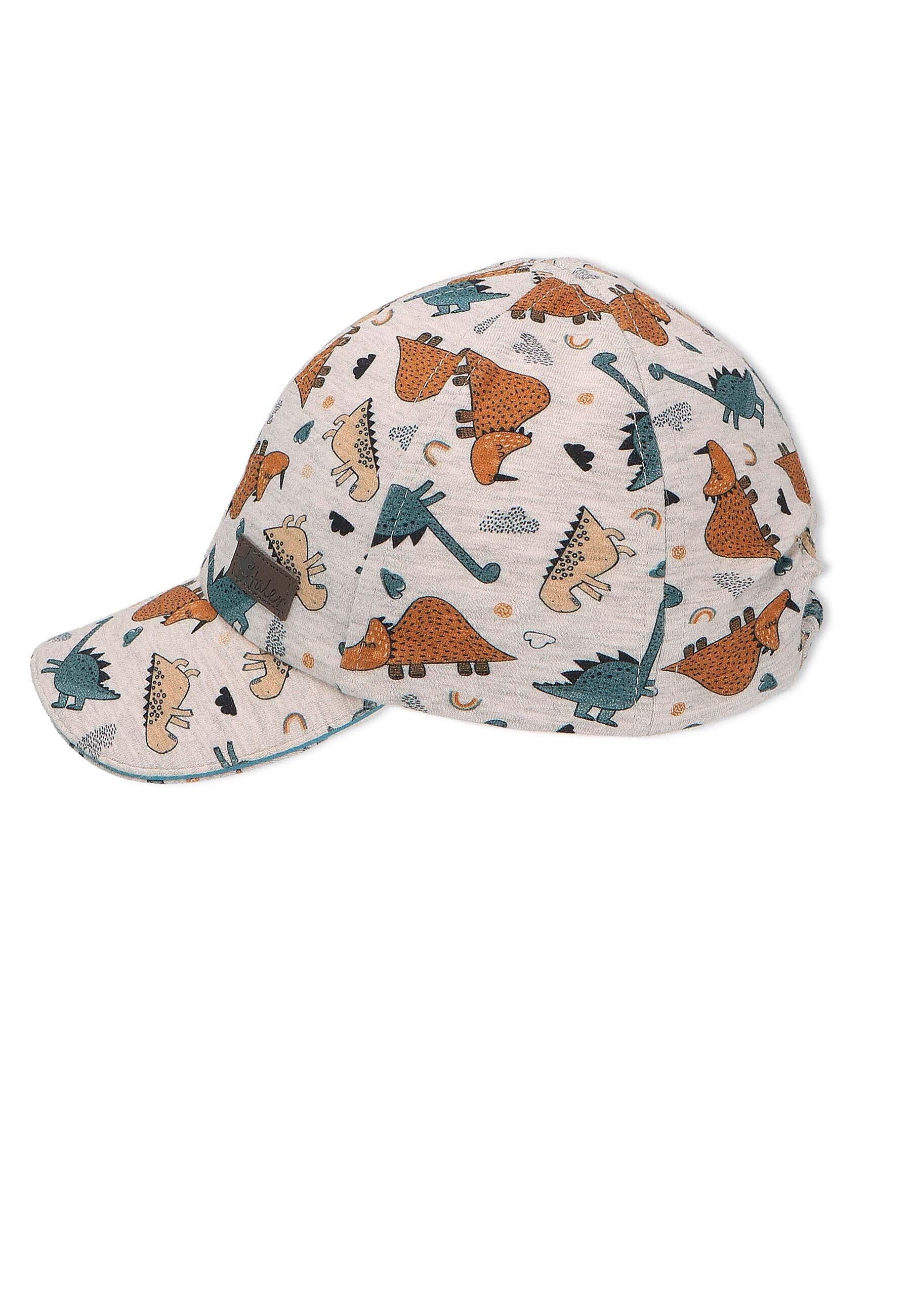Baseball-Cap in Silber mit Dinos bedruckt, UV 50+