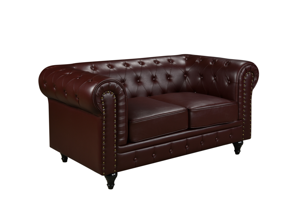 Happy Home Happy Home gepolsteter 3-2-1 Sitzer Sofa-Set HSP107-DRT dunkelrot Lederoptik