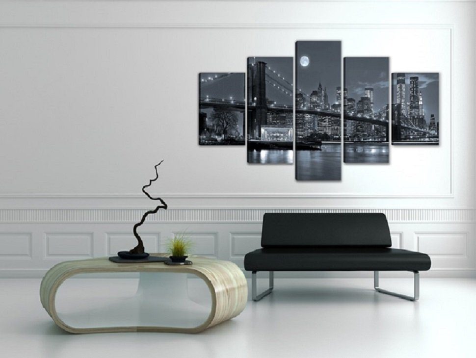 Visario Bild mit Rahmen 2 m x 1 m fünfteiliges Bilderset von Visario auf Leinwand fertig zum Aufhängen/gerahmt, NYC