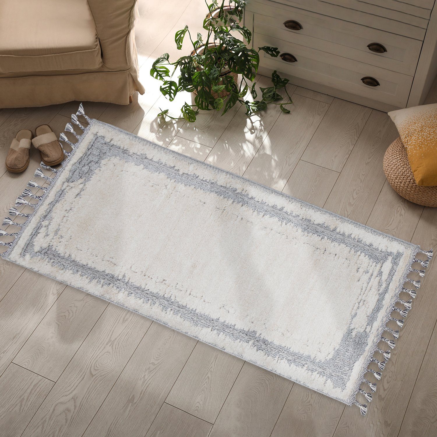 Teppich Boho Skandinavisch Style - Hochtief Effekt Cut-& Loop, payé, Rechteckig, Höhe: 20 mm, Ornament Muster - Hochtief Effekt