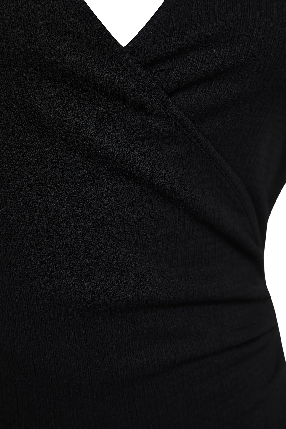 Trendyol Collection  Schwarzes, gewebtes Mini-Strandkleid zum Binden TBESS24EL00072