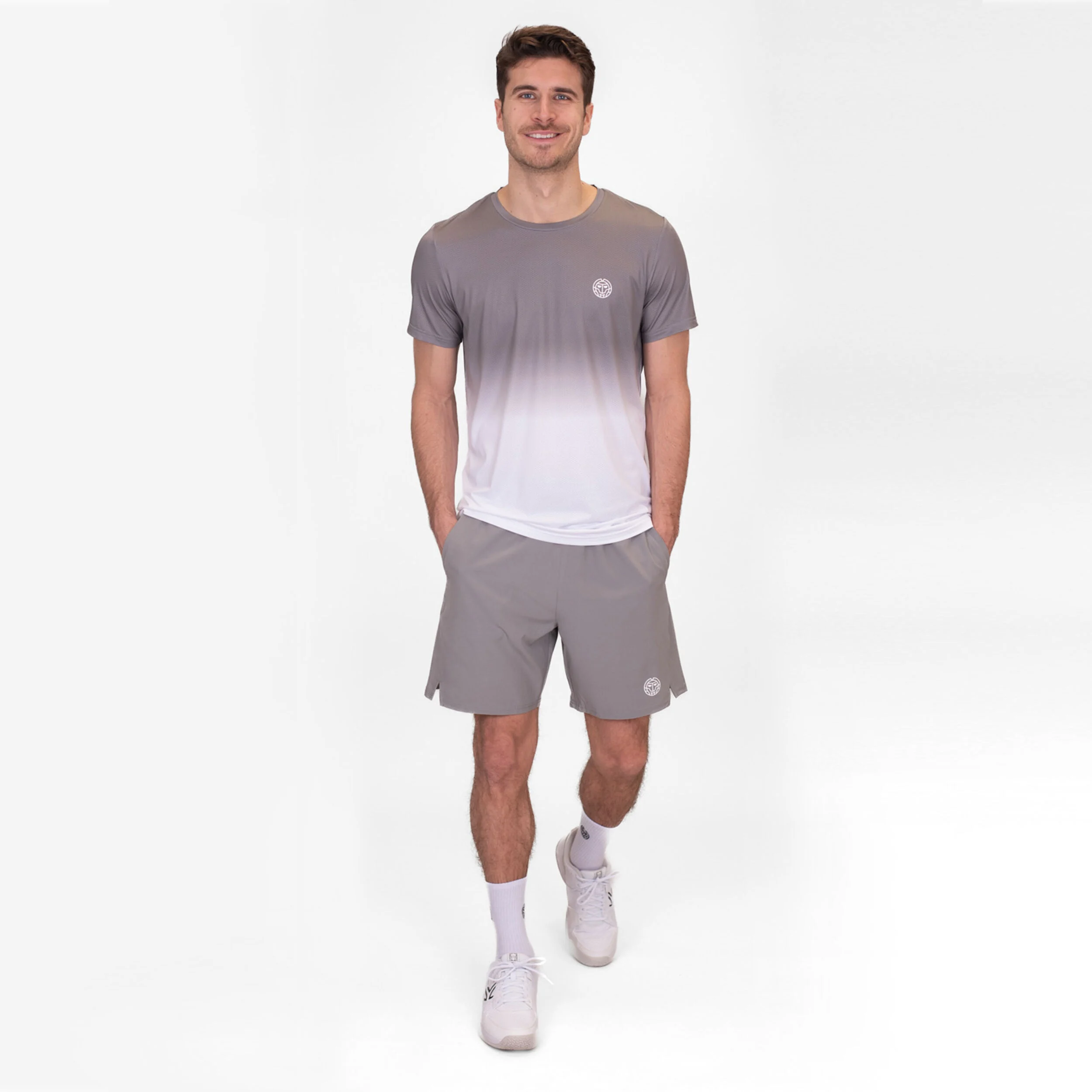 Crew Gradiant T-Shirt Herren - Grau, Weiß