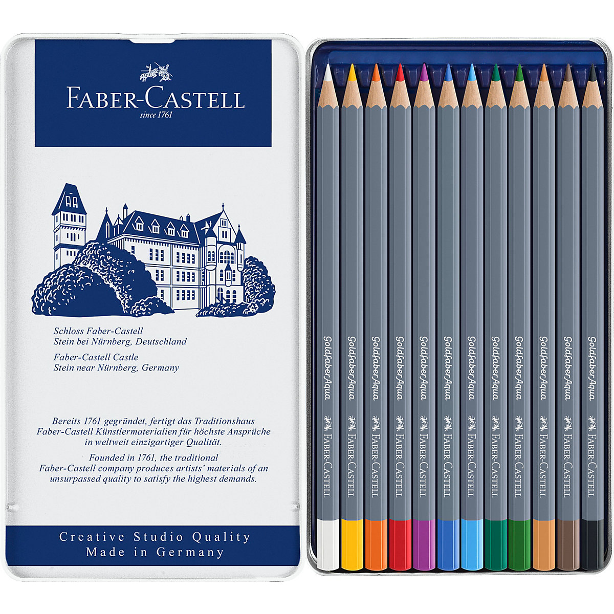 Aquarell-Buntstifte Goldfaber, 12 Farben