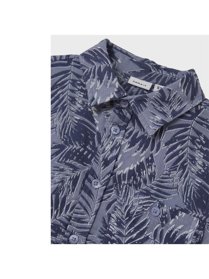 name it Hemd Palmen in Blau günstig kaufen