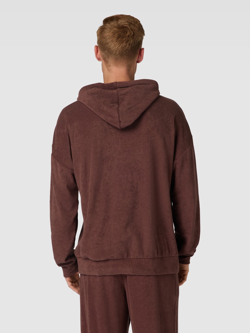 Hoodie aus Frottee Modell 'COZY LOUNGE' in mittelbraun