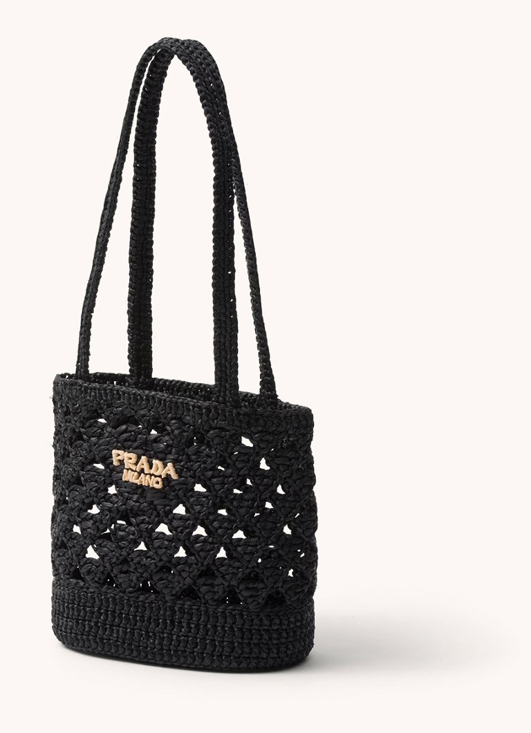 Prada  Shopper van crochet met logo