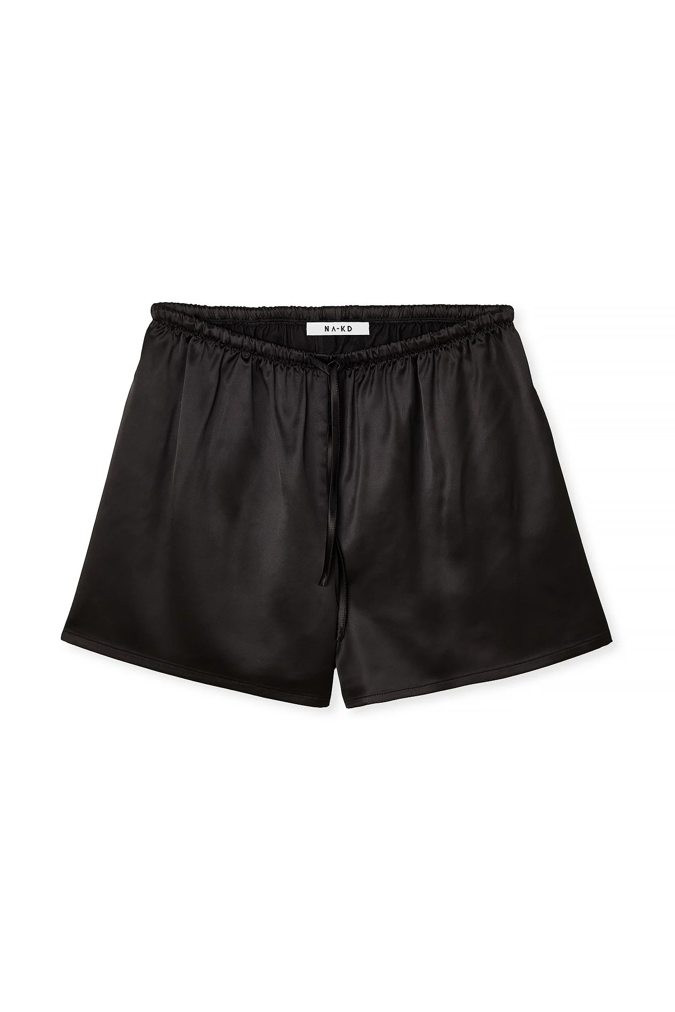 Lockere Shorts aus Satin mit hoher Taille