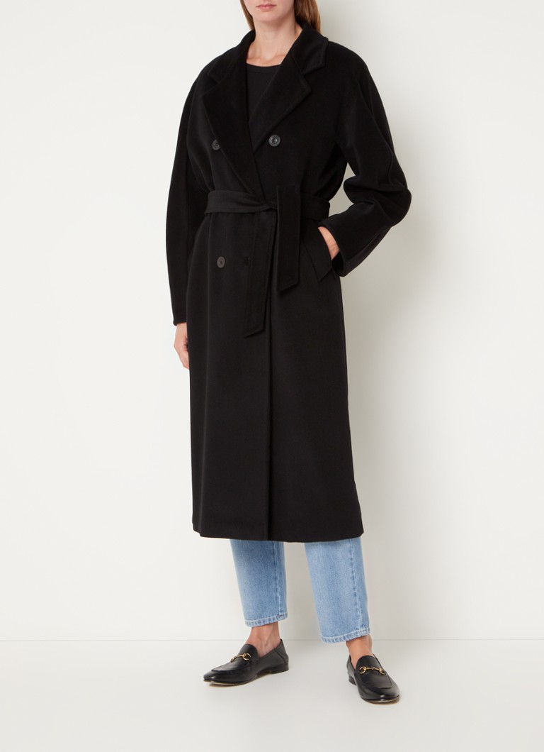 Cappotto doppiopetto Madame di MaxMara in misto cashmere con cintura annodata