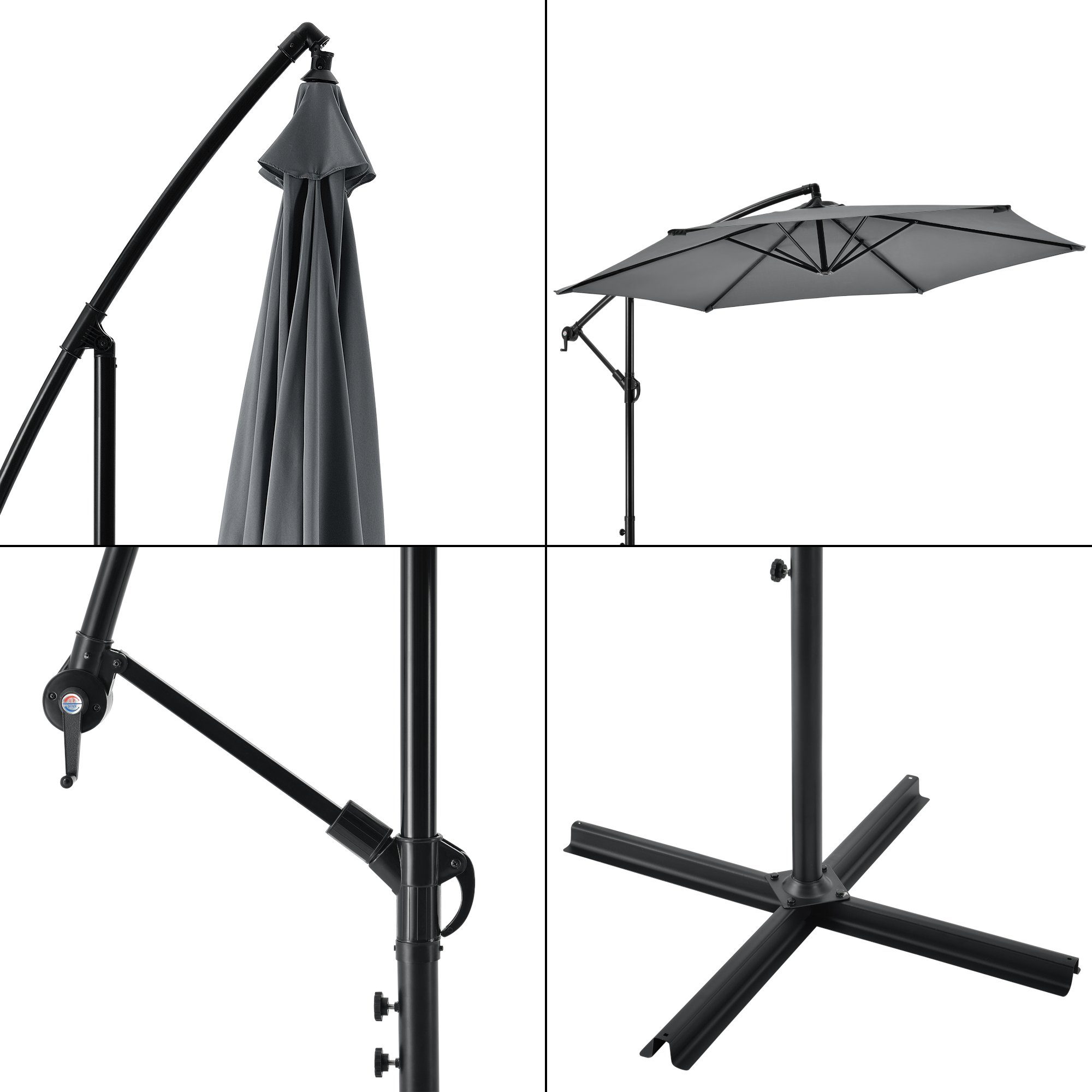 Sonnenschutz, casa.pro, blickdicht, Ampelschirm Budva Sonnenschirm mit Schirmständer 270cm