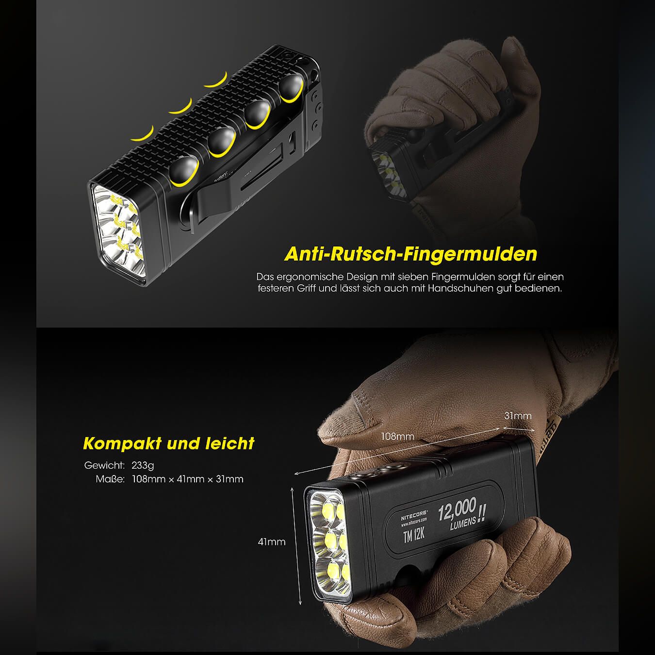 Tactical LED Taschenlampe TM12K