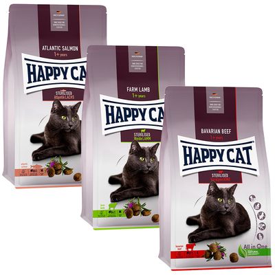 Mixpaket Happy Cat Sterilised Adult 3 x 10 kg
