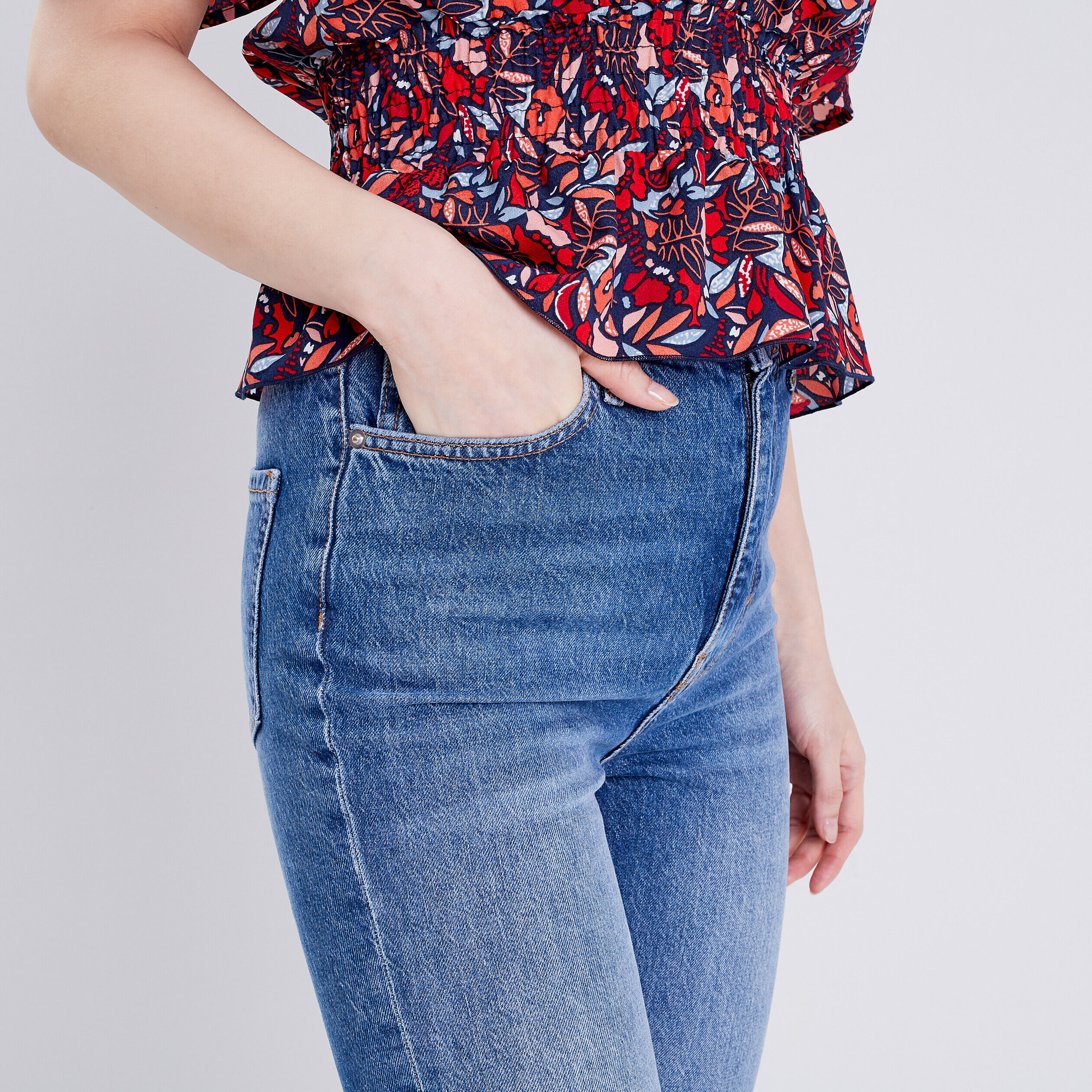 Jeans slim à fentes denim double stone femme | Cache Cache