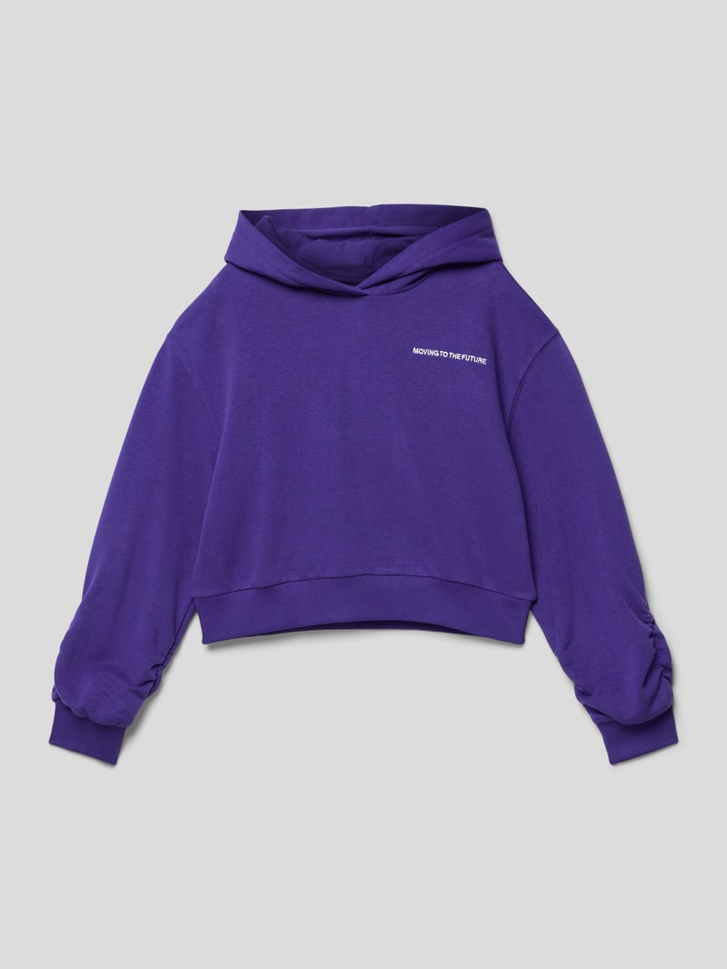 Hoodie mit Label-Print in lila