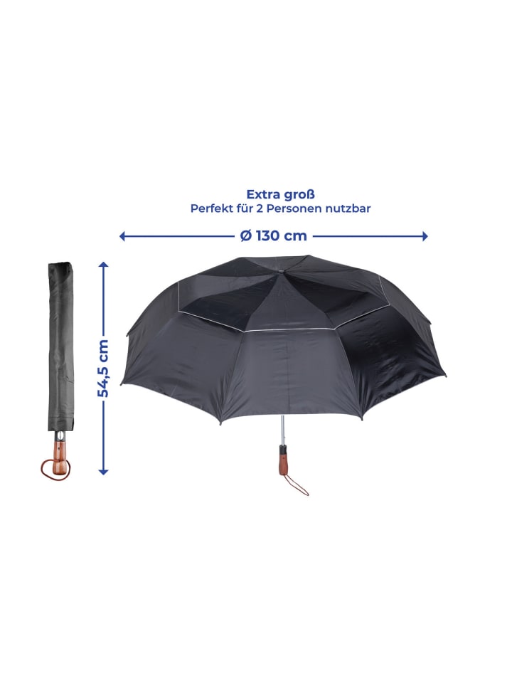Maximex Sturm-Regenschirm Kyrill , Sturm-Regenschirm Mod. Kyrill in Schwarz günstig kaufen onesize